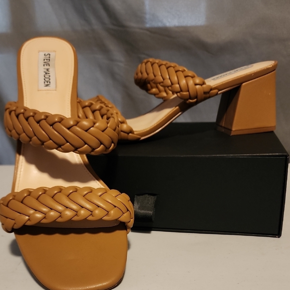 Steve Madden Women's Tan Braided Heeled Sandals